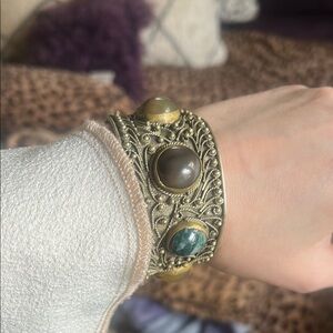 Elegant Gold and Stone Bracelet